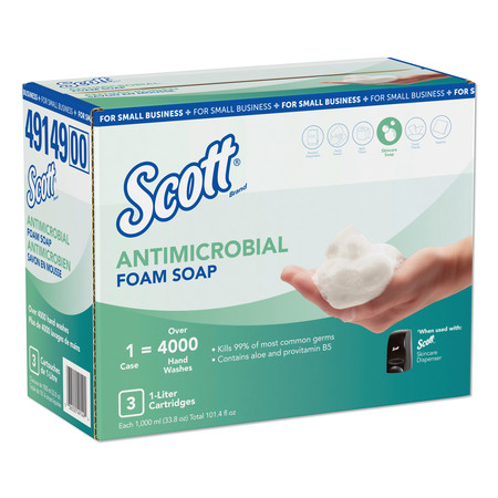 Scott Antimicrobial Foam Skin Cleanser, Unscented, 1000mL Refill, PK3 49149